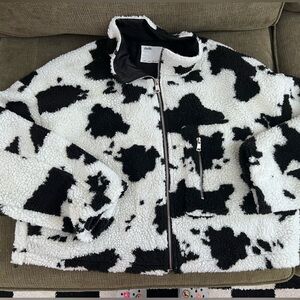 Elodie Black and White Fleece Jacket size large